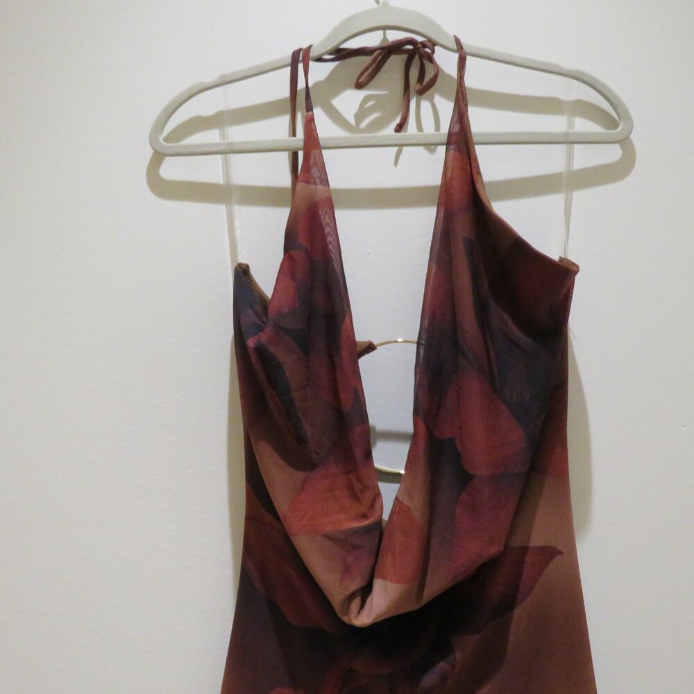 WINDSOR Drama Meets Paradise Floral Maxi Dress in Brown Y2K Whimsigoth Friends - Picture 5 of 14
